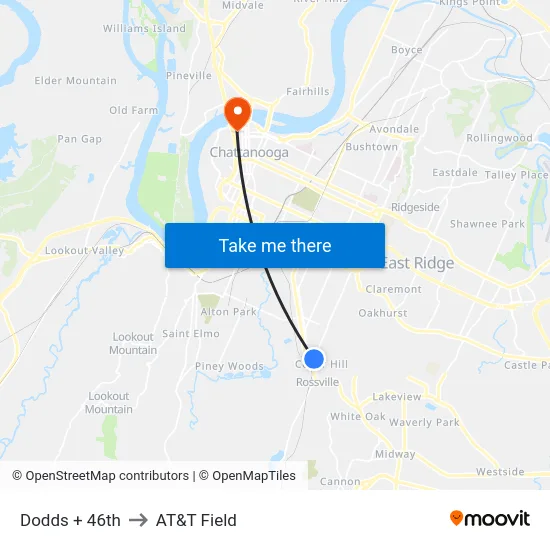 Dodds + 46th to AT&T Field map