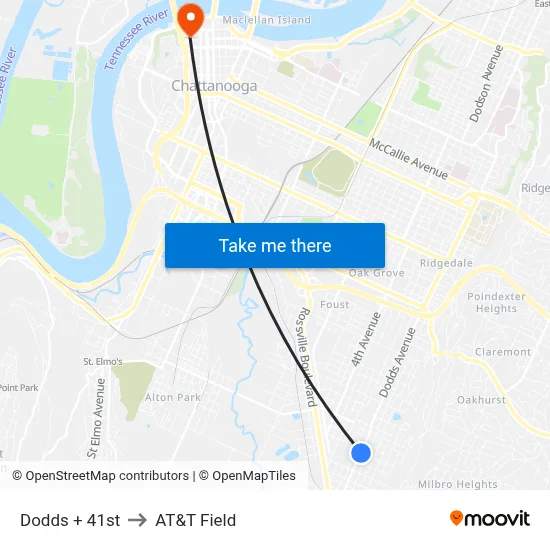 Dodds + 41st to AT&T Field map