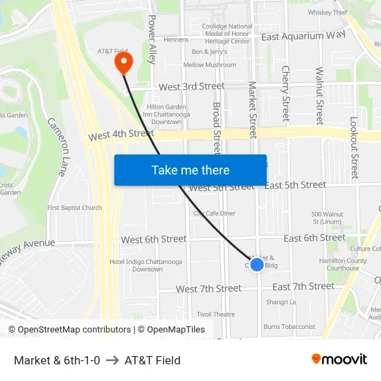 Market & 6th-1-0 to AT&T Field map
