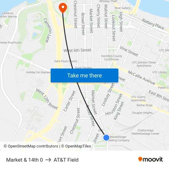 Market & 14th 0 to AT&T Field map