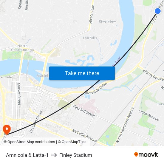 Amnicola & Latta-1 to Finley Stadium map