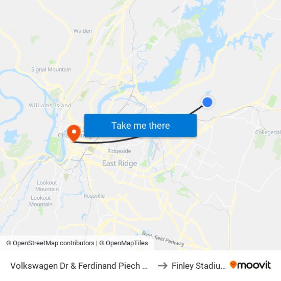 Volkswagen Dr & Ferdinand Piech Way to Finley Stadium map