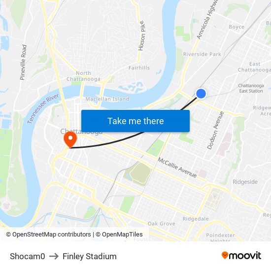 Shocam0 to Finley Stadium map