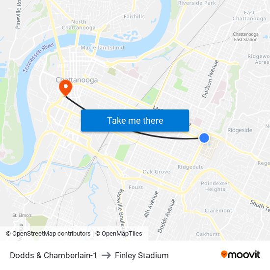 Dodds & Chamberlain-1 to Finley Stadium map