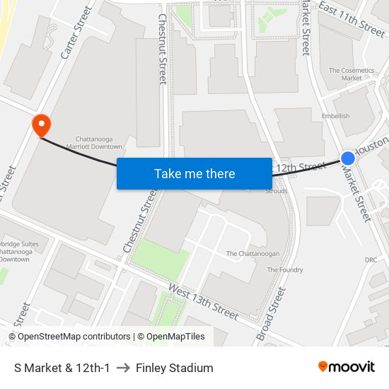 S Market & 12th-1 to Finley Stadium map