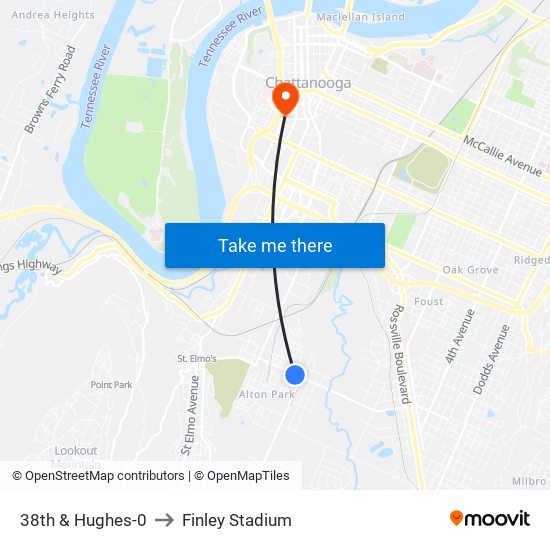 38th & Hughes-0 to Finley Stadium map