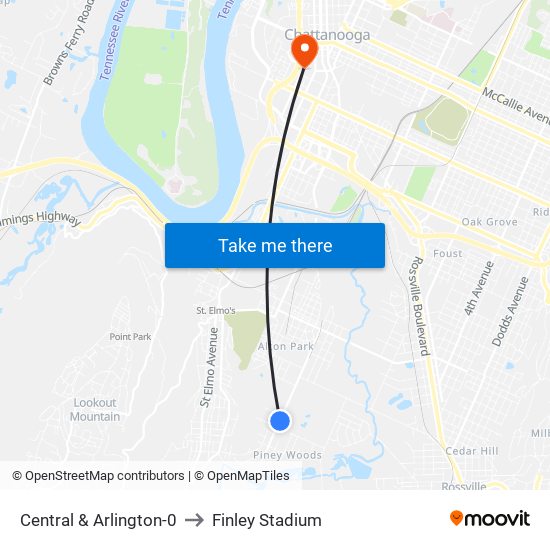 Central & Arlington-0 to Finley Stadium map