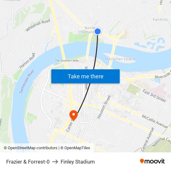 Frazier & Forrest-0 to Finley Stadium map