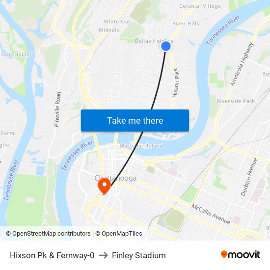 Hixson Pk & Fernway-0 to Finley Stadium map