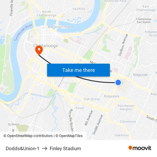 Dodds&Union-1 to Finley Stadium map