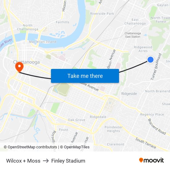 Wilcox + Moss to Finley Stadium map