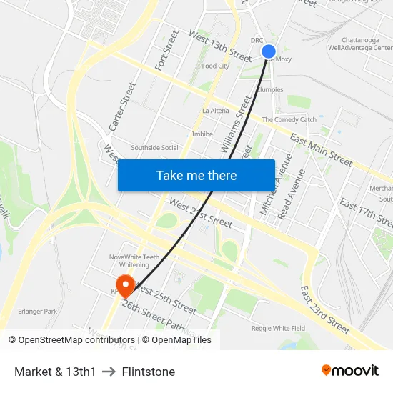 Market & 13th1 to Flintstone map