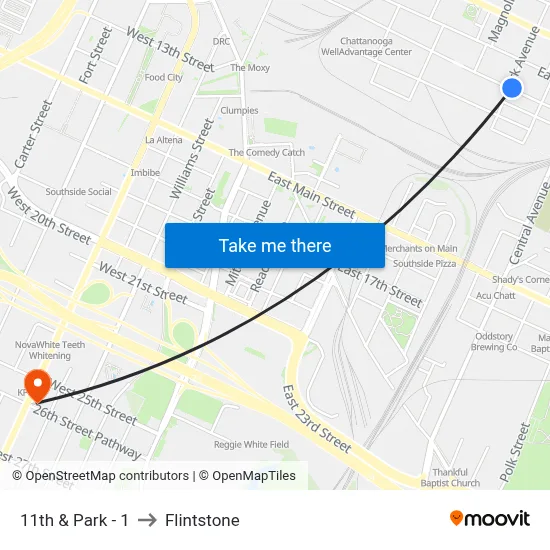 11th & Park - 1 to Flintstone map