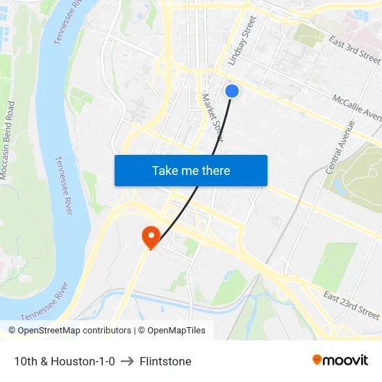 10th & Houston-1-0 to Flintstone map