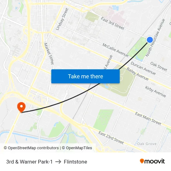 3rd & Warner Park-1 to Flintstone map