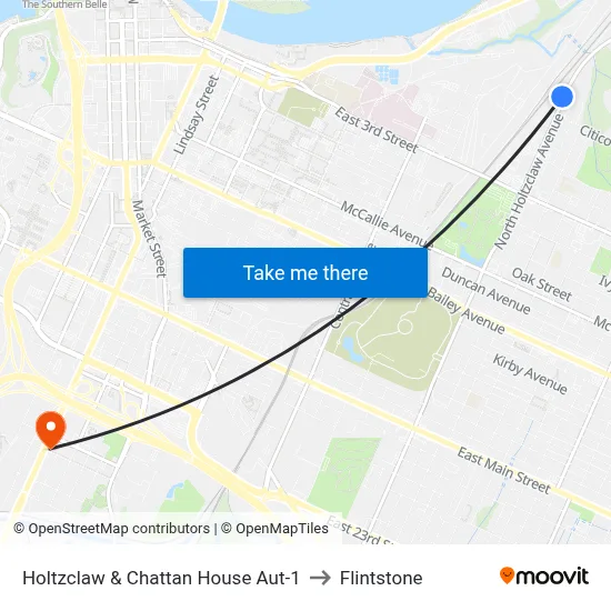 Holtzclaw & Chattan House Aut-1 to Flintstone map