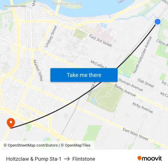 Holtzclaw & Pump Sta-1 to Flintstone map