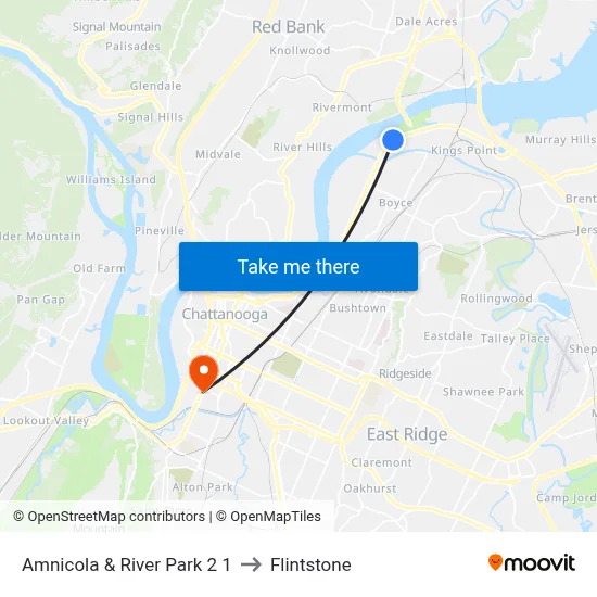 Amnicola & River Park 2 1 to Flintstone map