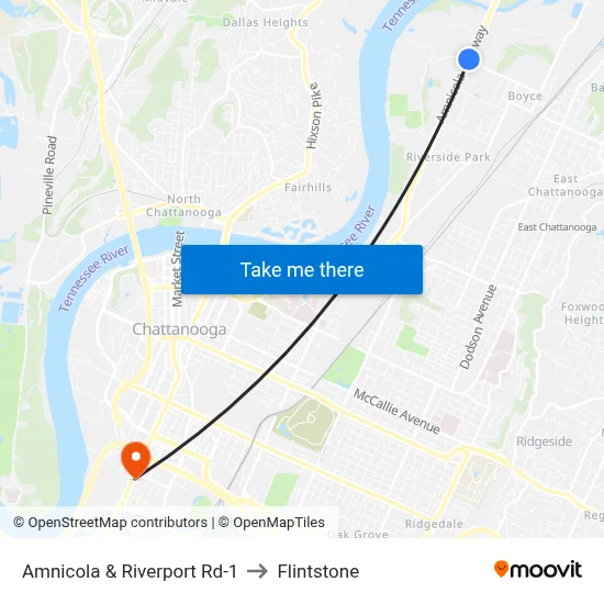 Amnicola & Riverport Rd-1 to Flintstone map