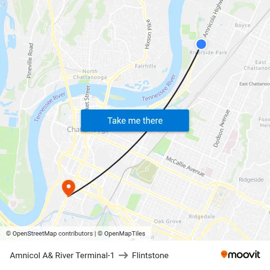 Amnicol A& River Terminal-1 to Flintstone map