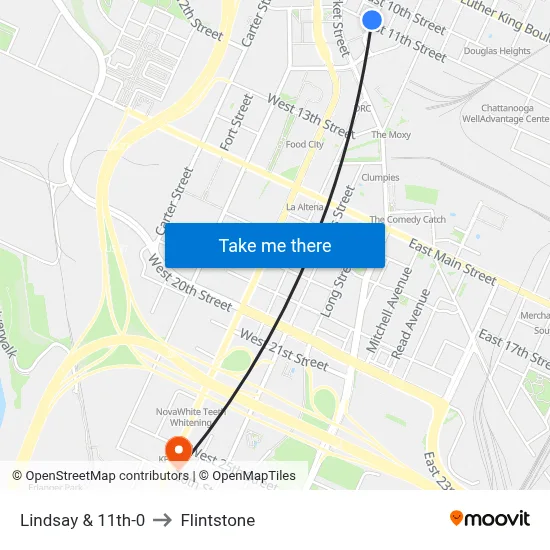 Lindsay & 11th-0 to Flintstone map