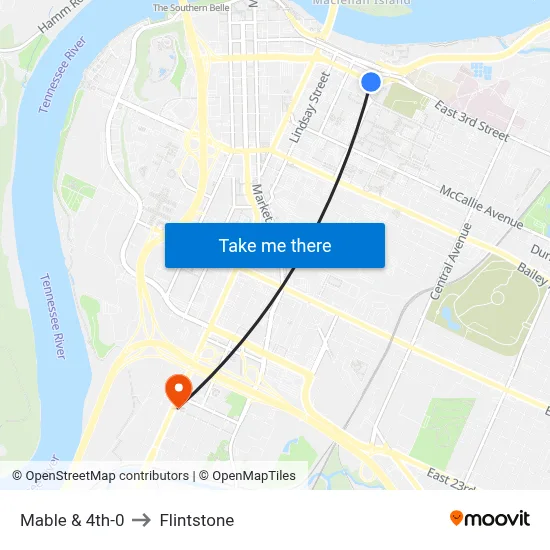 Mable & 4th-0 to Flintstone map