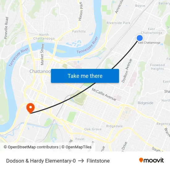Dodson & Hardy Elementary-0 to Flintstone map