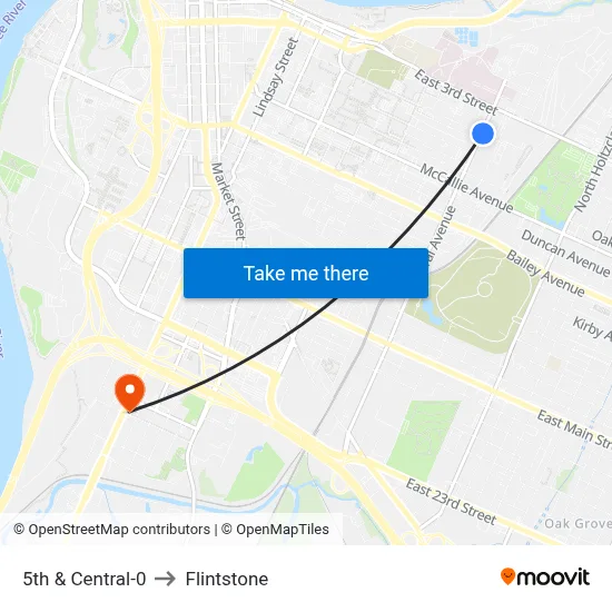 5th & Central-0 to Flintstone map