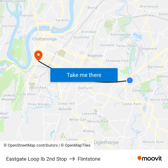 Eastgate Loop Ib 2nd Stop to Flintstone map