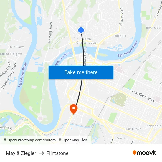 May & Ziegler to Flintstone map