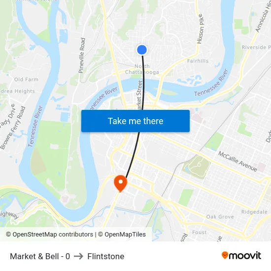 Market & Bell - 0 to Flintstone map