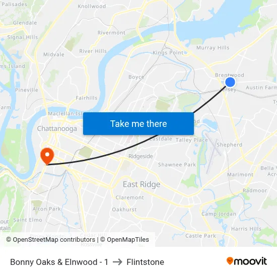 Bonny Oaks & Elnwood - 1 to Flintstone map