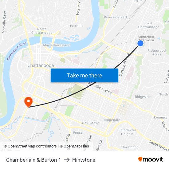 Chamberlain & Burton-1 to Flintstone map