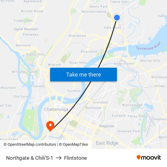 Northgate & Chili'S-1 to Flintstone map