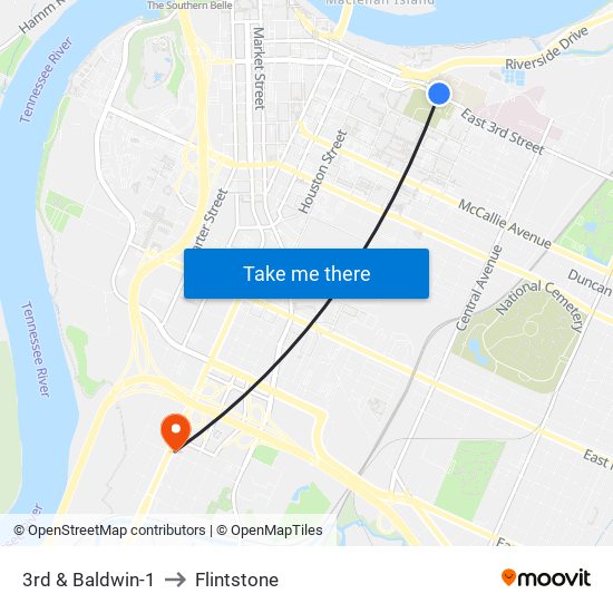 3rd & Baldwin-1 to Flintstone map