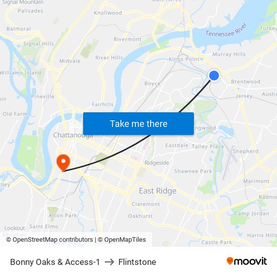Bonny Oaks & Access-1 to Flintstone map