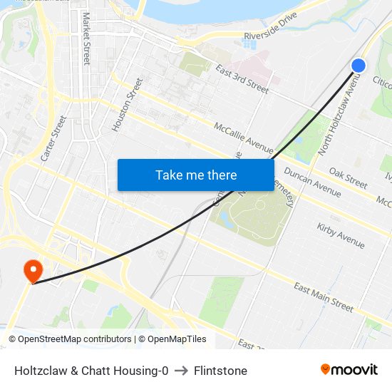 Holtzclaw & Chatt Housing-0 to Flintstone map