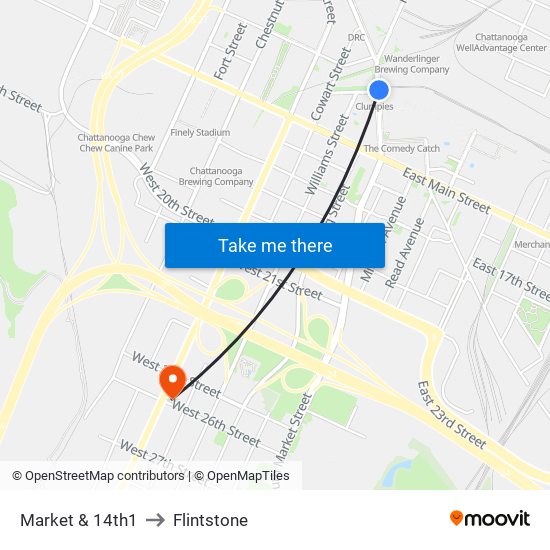 Market & 14th1 to Flintstone map