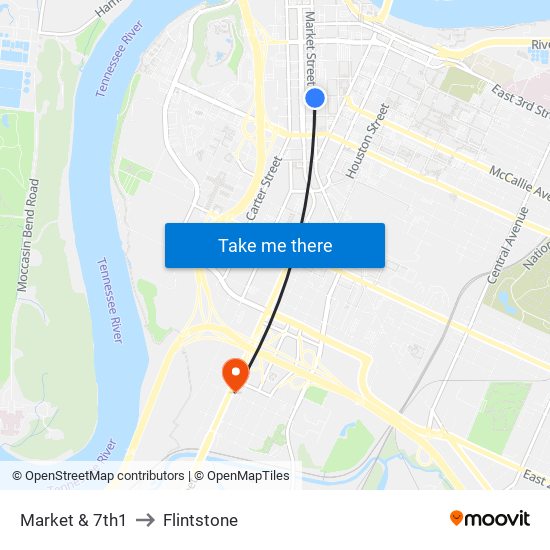 Market & 7th1 to Flintstone map