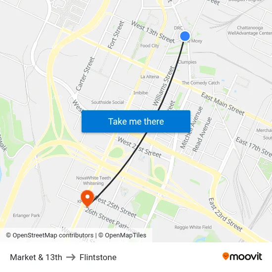 Market & 13th to Flintstone map