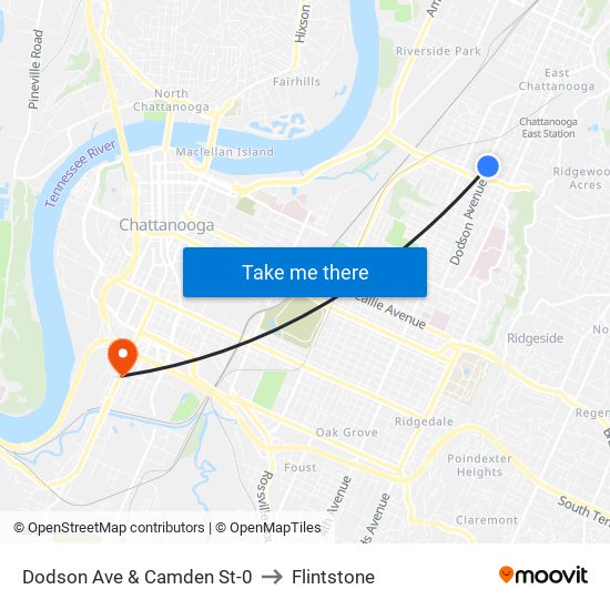 Dodson Ave & Camden St-0 to Flintstone map