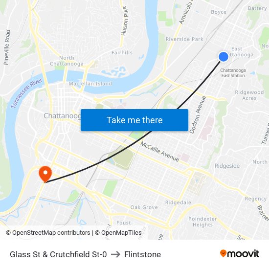 Glass St & Crutchfield St-0 to Flintstone map