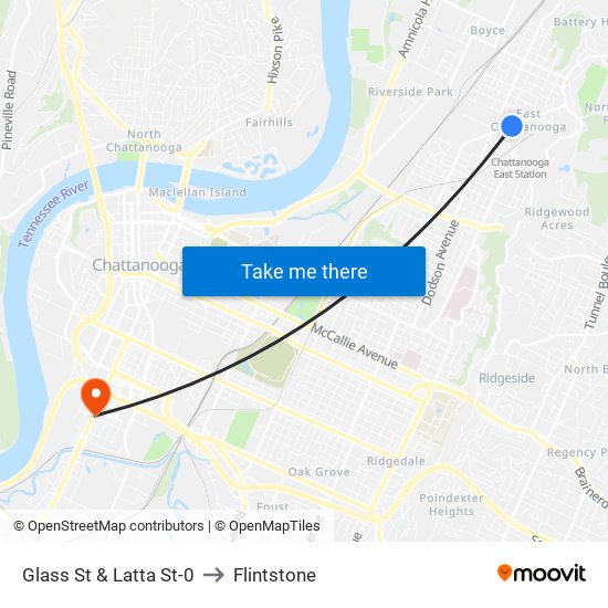 Glass St & Latta St-0 to Flintstone map