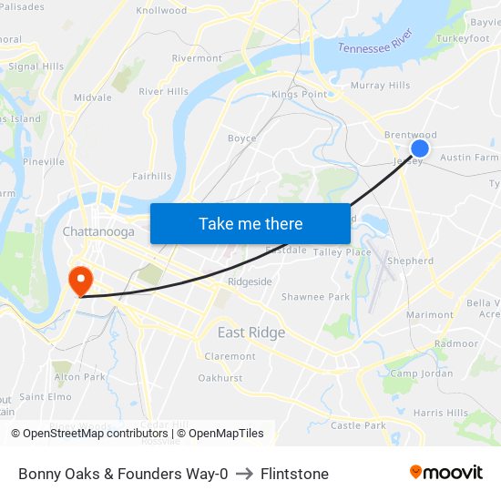 Bonny Oaks & Founders Way-0 to Flintstone map