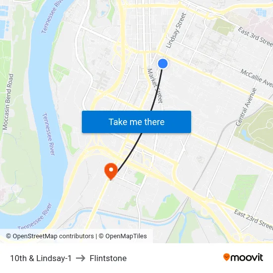 10th & Lindsay-1 to Flintstone map
