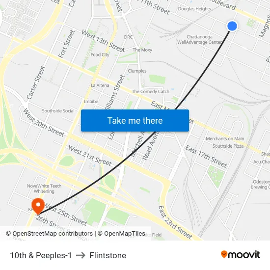 10th & Peeples-1 to Flintstone map