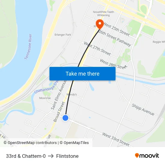 33rd & Chattem-0 to Flintstone map