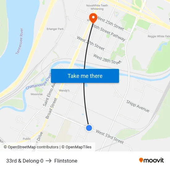 33rd & Delong-0 to Flintstone map