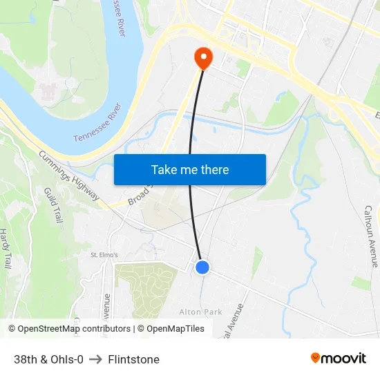 38th & Ohls-0 to Flintstone map