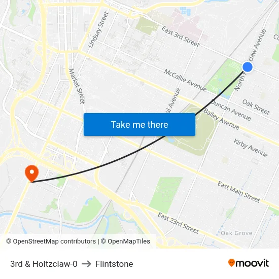3rd & Holtzclaw-0 to Flintstone map
